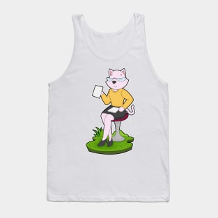 Cat Secretary Note Tank Top